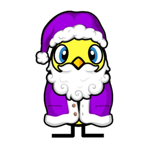 Yellow blue-eyed duck wearing Santa Outfit, colour slot 4