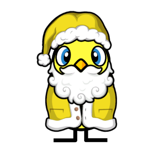 Yellow blue-eyed duck wearing Santa Outfit, colour slot 5