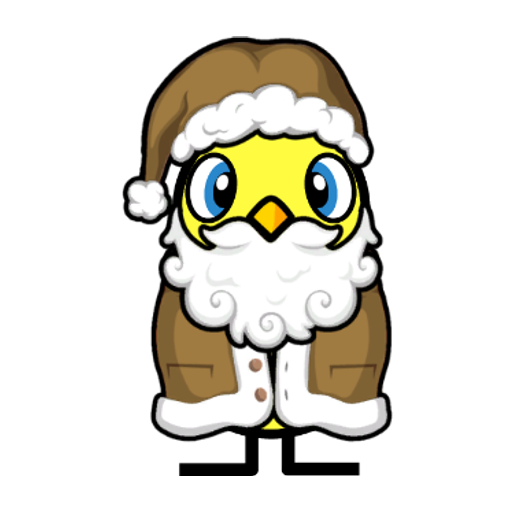 Yellow blue-eyed duck wearing Santa Outfit, colour slot 6