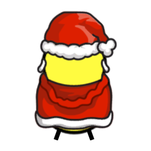 Rotating overworld view of a yellow blue-eyed duck wearing Santa Outfit
