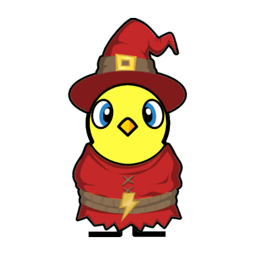 Yellow blue-eyed duck wearing Witch Outfit, colour slot 2