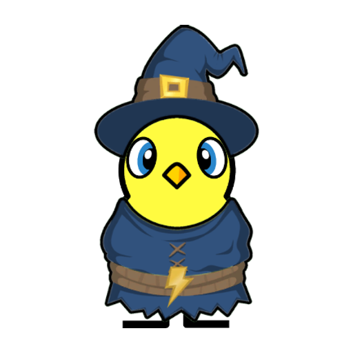Yellow blue-eyed duck wearing Witch Outfit, colour slot 6
