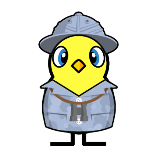 Yellow blue-eyed duck wearing Explorer Outfit, colour slot 3