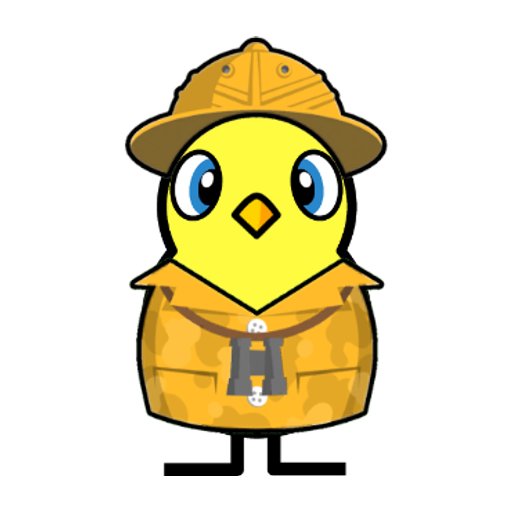 Yellow blue-eyed duck wearing Explorer Outfit, colour slot 4