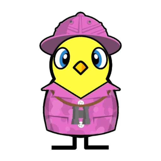 Yellow blue-eyed duck wearing Explorer Outfit, colour slot 5