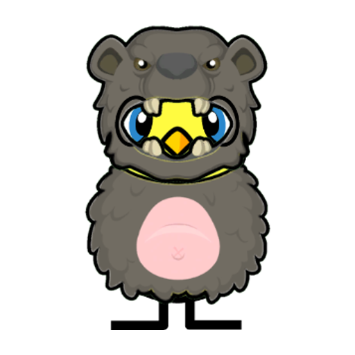 Yellow blue-eyed duck wearing Bear Outfit, colour slot 3