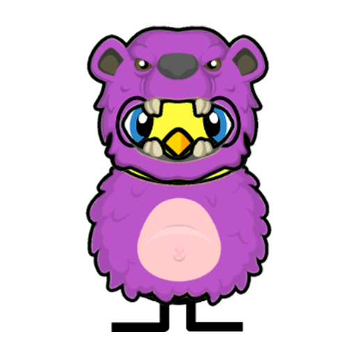 Yellow blue-eyed duck wearing Bear Outfit, colour slot 5