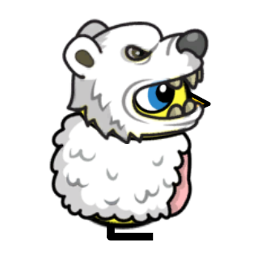 Rotating overworld view of a yellow blue-eyed duck wearing Bear Outfit