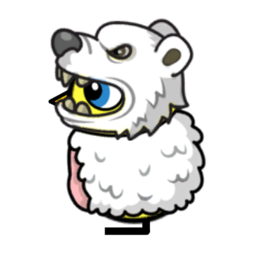 Rotating overworld view of a yellow blue-eyed duck wearing Bear Outfit