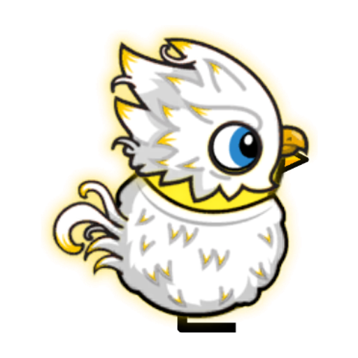 Rotating overworld view of a yellow blue-eyed duck wearing Phoenix Outfit