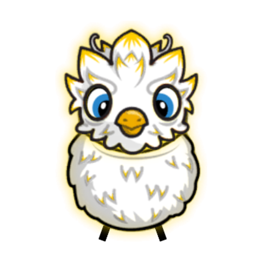 Rotating overworld view of a yellow blue-eyed duck wearing Phoenix Outfit