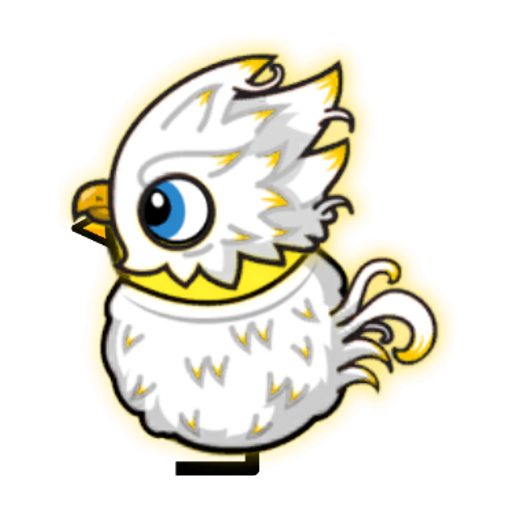 Rotating overworld view of a yellow blue-eyed duck wearing Phoenix Outfit