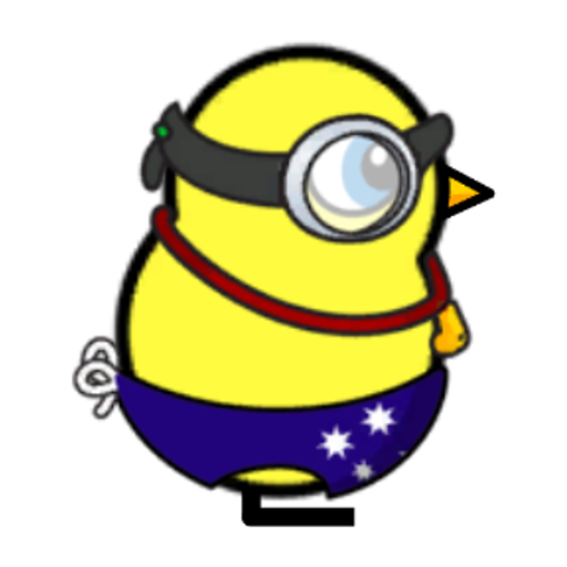 Rotating overworld view of a yellow blue-eyed duck wearing Swimmer Outfit