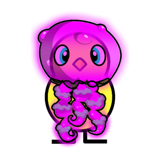 Yellow blue-eyed duck wearing Jellyfish Outfit, colour slot 5