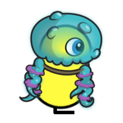 Rotating overworld view of a yellow blue-eyed duck wearing Jellyfish Outfit