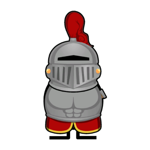 Yellow blue-eyed duck wearing Knight Outfit, colour slot 1
