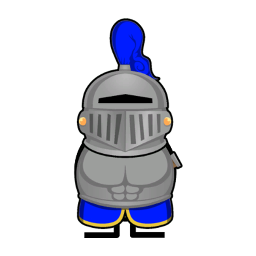 Yellow blue-eyed duck wearing Knight Outfit, colour slot 2