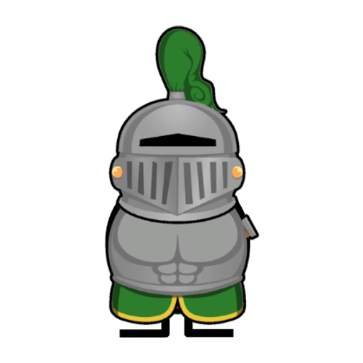Yellow blue-eyed duck wearing Knight Outfit, colour slot 3
