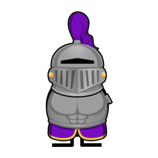 Yellow blue-eyed duck wearing Knight Outfit, colour slot 4