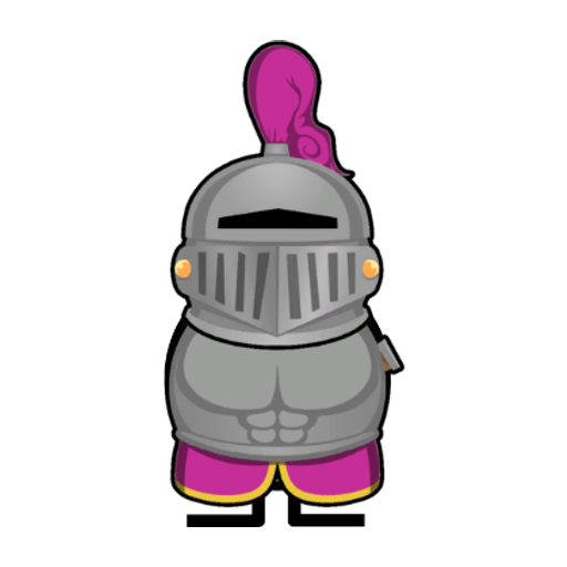 Yellow blue-eyed duck wearing Knight Outfit, colour slot 5