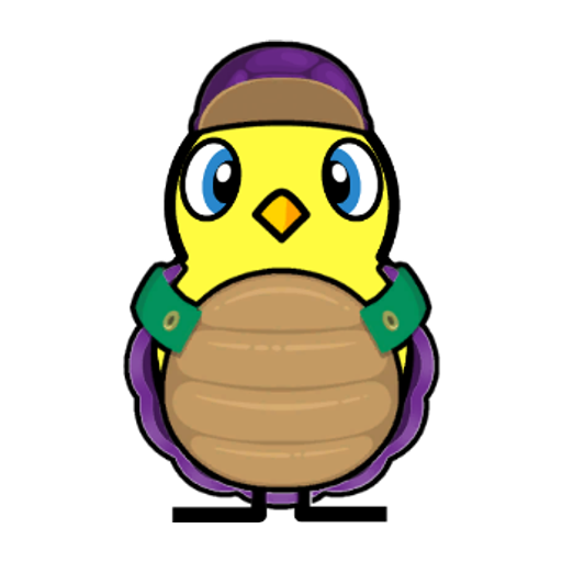 Yellow blue-eyed duck wearing Turtle Outfit, colour slot 3
