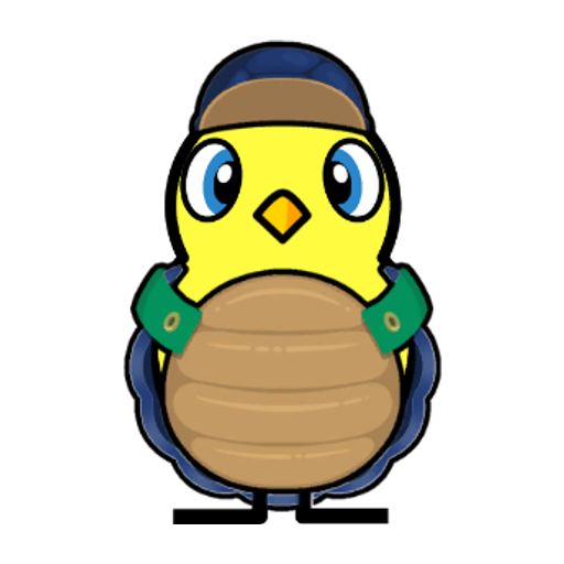 Yellow blue-eyed duck wearing Turtle Outfit, colour slot 4