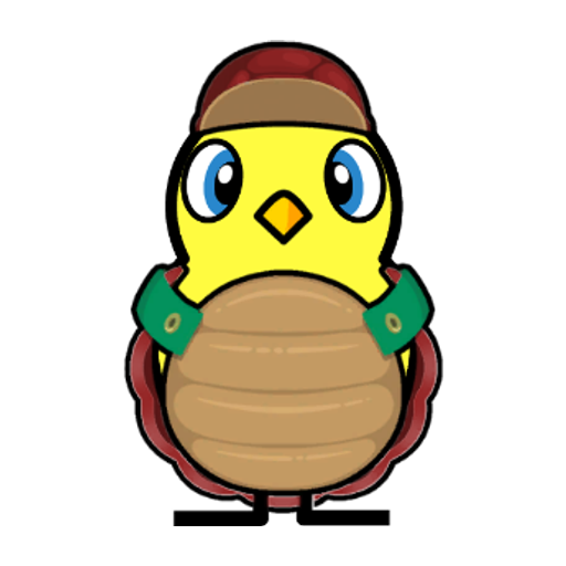 Yellow blue-eyed duck wearing Turtle Outfit, colour slot 5
