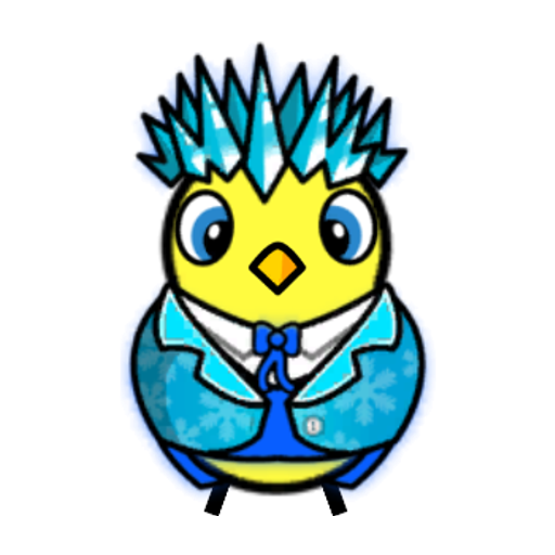 Rotating overworld view of a yellow blue-eyed duck wearing Jack Frost Outfit