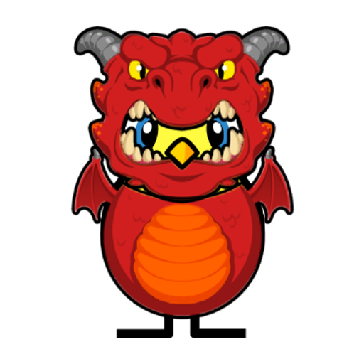Yellow blue-eyed duck wearing Dragon Outfit, colour slot 1