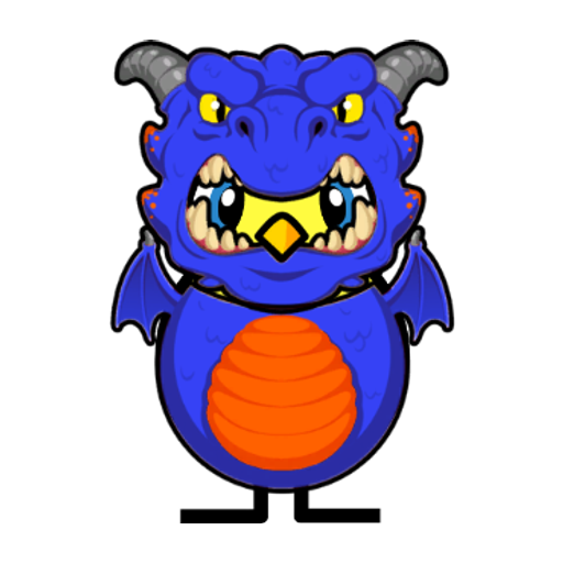 Yellow blue-eyed duck wearing Dragon Outfit, colour slot 3