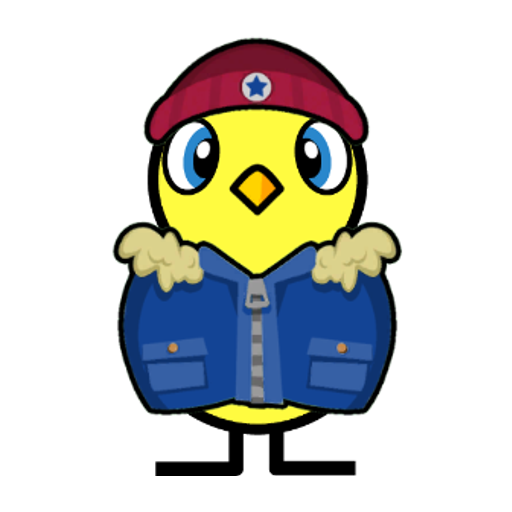 Yellow blue-eyed duck wearing Winter Outfit, colour slot 2