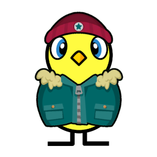 Yellow blue-eyed duck wearing Winter Outfit, colour slot 4