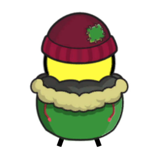 Rotating overworld view of a yellow blue-eyed duck wearing Winter Outfit