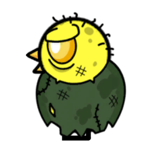 Rotating overworld view of a yellow blue-eyed duck wearing Zombie Outfit