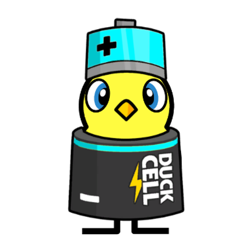 Yellow blue-eyed duck wearing Battery Outfit, colour slot 1