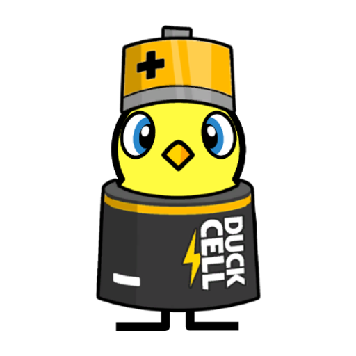 Yellow blue-eyed duck wearing Battery Outfit, colour slot 2