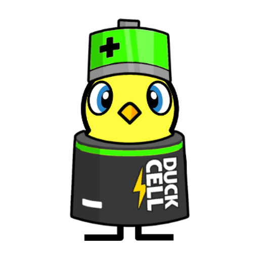 Yellow blue-eyed duck wearing Battery Outfit, colour slot 3