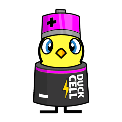 Yellow blue-eyed duck wearing Battery Outfit, colour slot 4