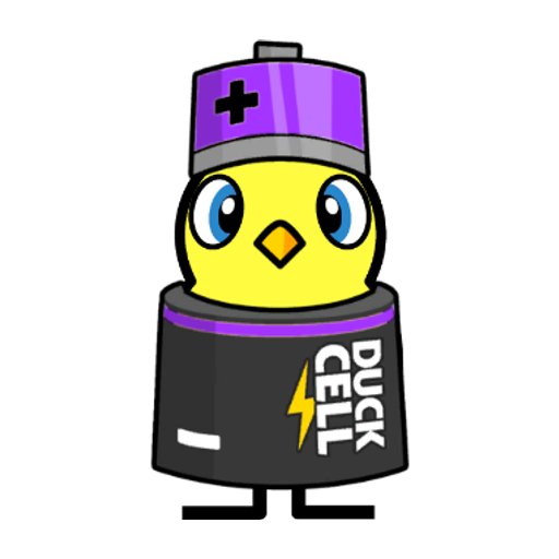 Yellow blue-eyed duck wearing Battery Outfit, colour slot 6
