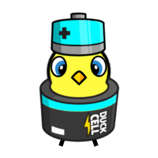 Rotating overworld view of a yellow blue-eyed duck wearing Battery Outfit