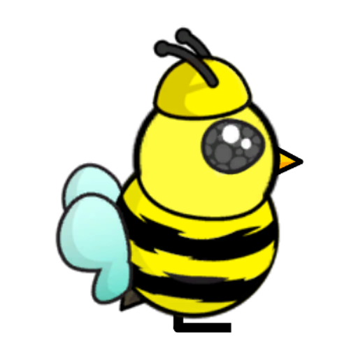 Rotating overworld view of a yellow blue-eyed duck wearing Bee Outfit