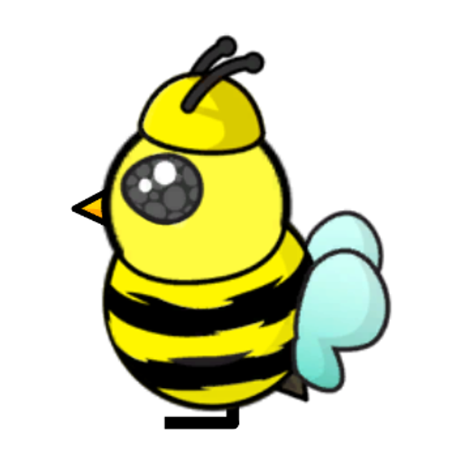 Rotating overworld view of a yellow blue-eyed duck wearing Bee Outfit