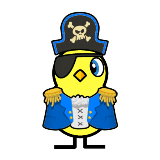 Yellow blue-eyed duck wearing Pirate Outfit, colour slot 2