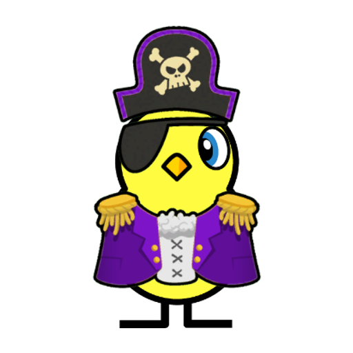 Yellow blue-eyed duck wearing Pirate Outfit, colour slot 3