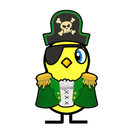 Yellow blue-eyed duck wearing Pirate Outfit, colour slot 4