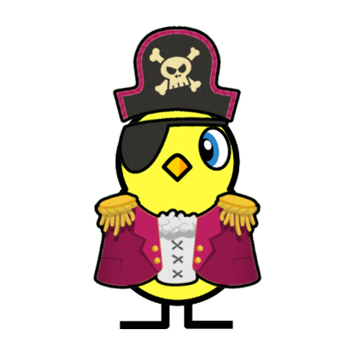 Yellow blue-eyed duck wearing Pirate Outfit, colour slot 5