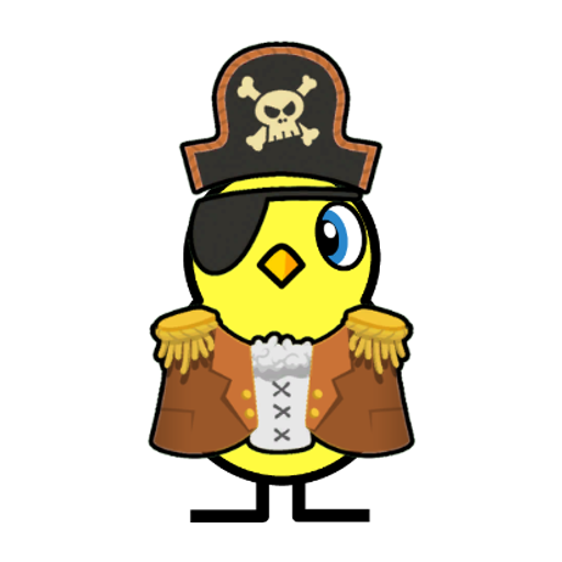 Yellow blue-eyed duck wearing Pirate Outfit, colour slot 6