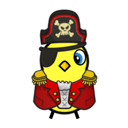 Rotating overworld view of a yellow blue-eyed duck wearing Pirate Outfit