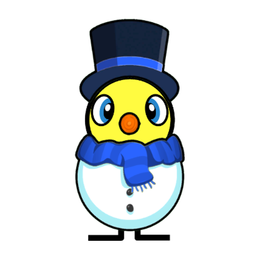 Yellow blue-eyed duck wearing Snowman Outfit, colour slot 1
