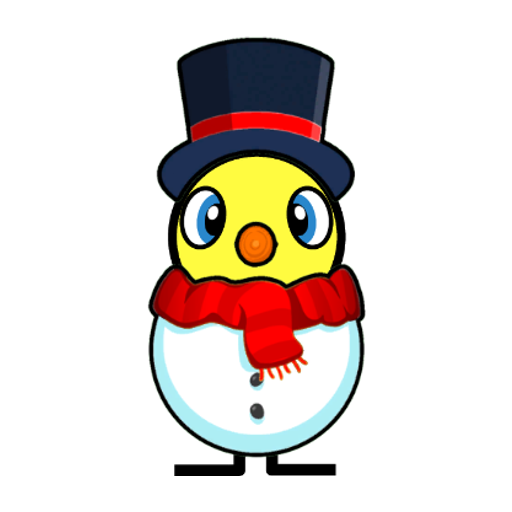 Yellow blue-eyed duck wearing Snowman Outfit, colour slot 2